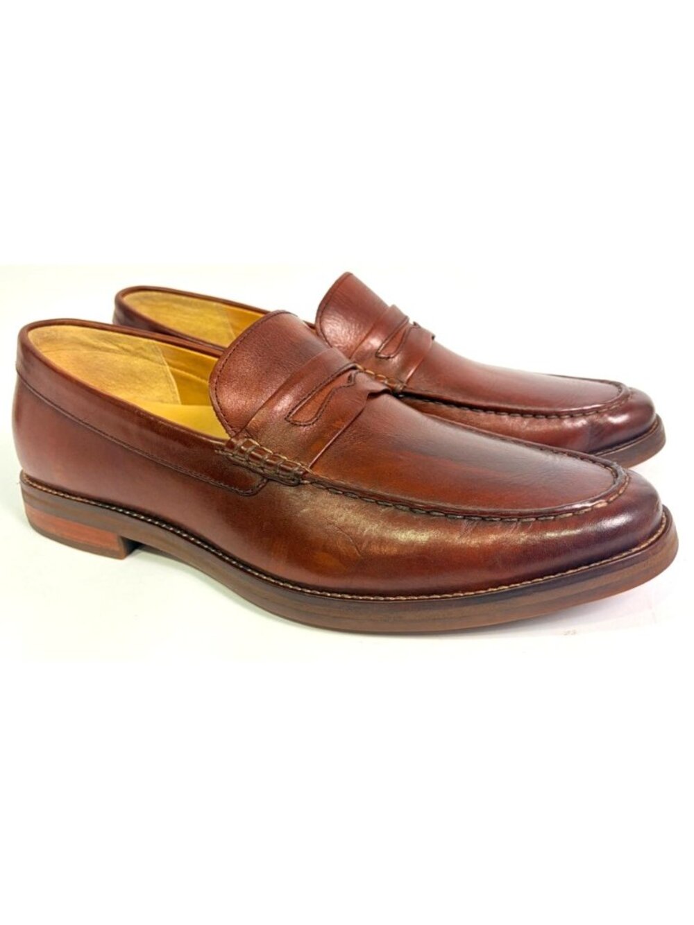 Sperry Gold Cup Leather Penny Loafers Mens Sz 13 Slip On Shoes Cognac STS19069